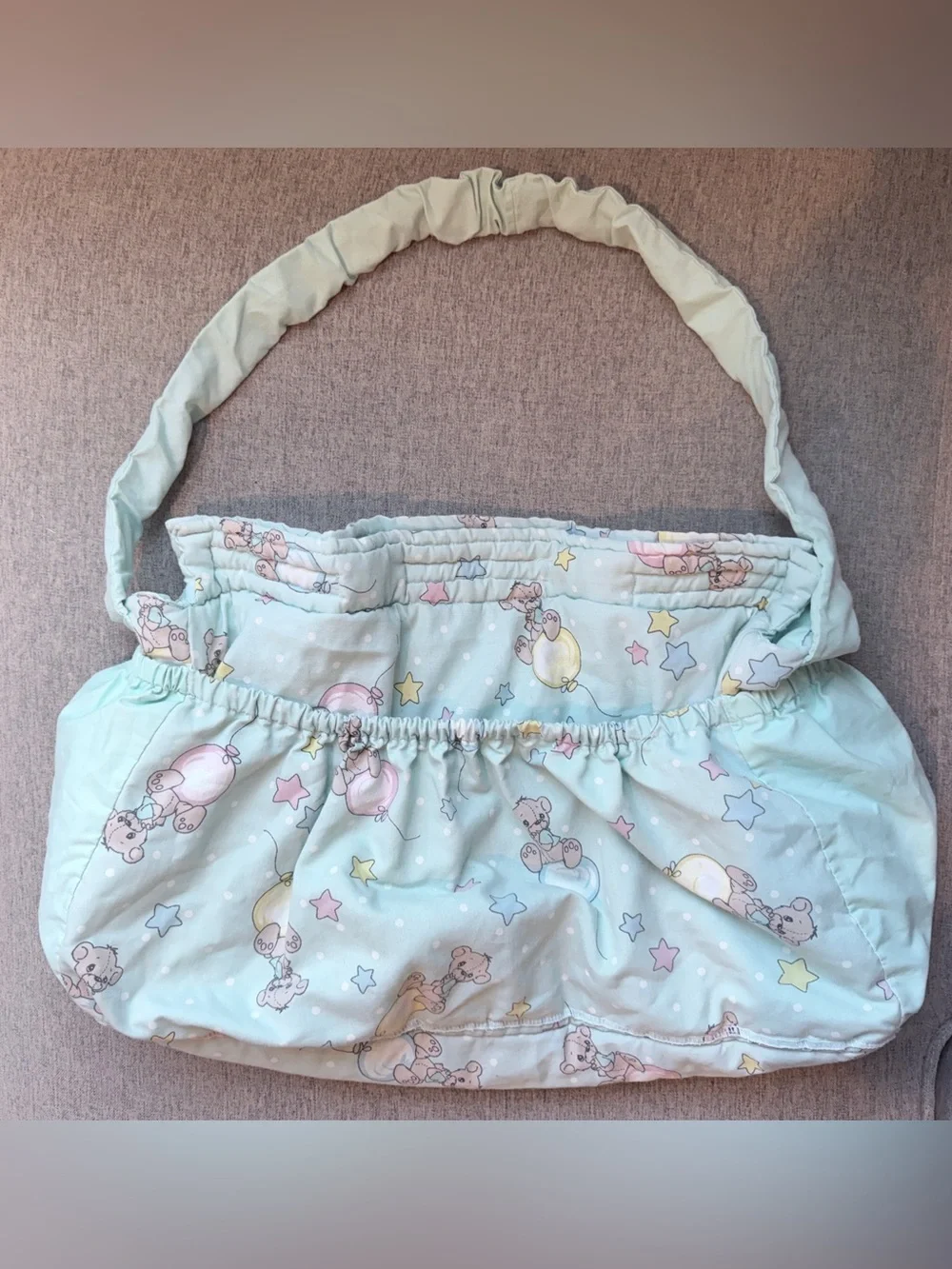 Rare Vintage Precious Moments Diaper Bag Pastel Teddy Bear Balloon Grandmacore